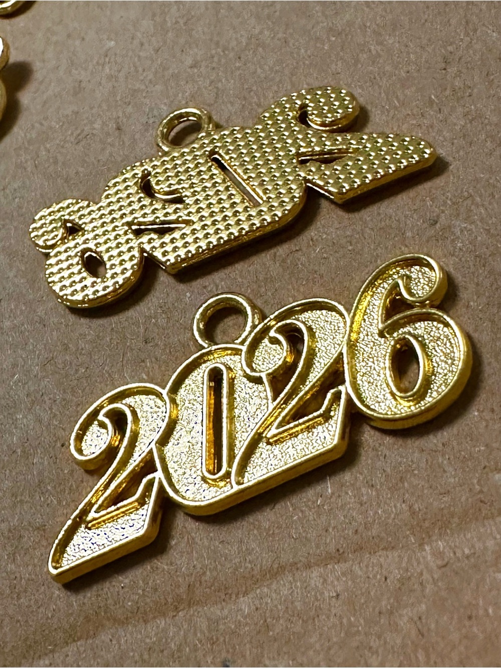 2026 Gold Tone Metal Charm Pendant lot of 80pc